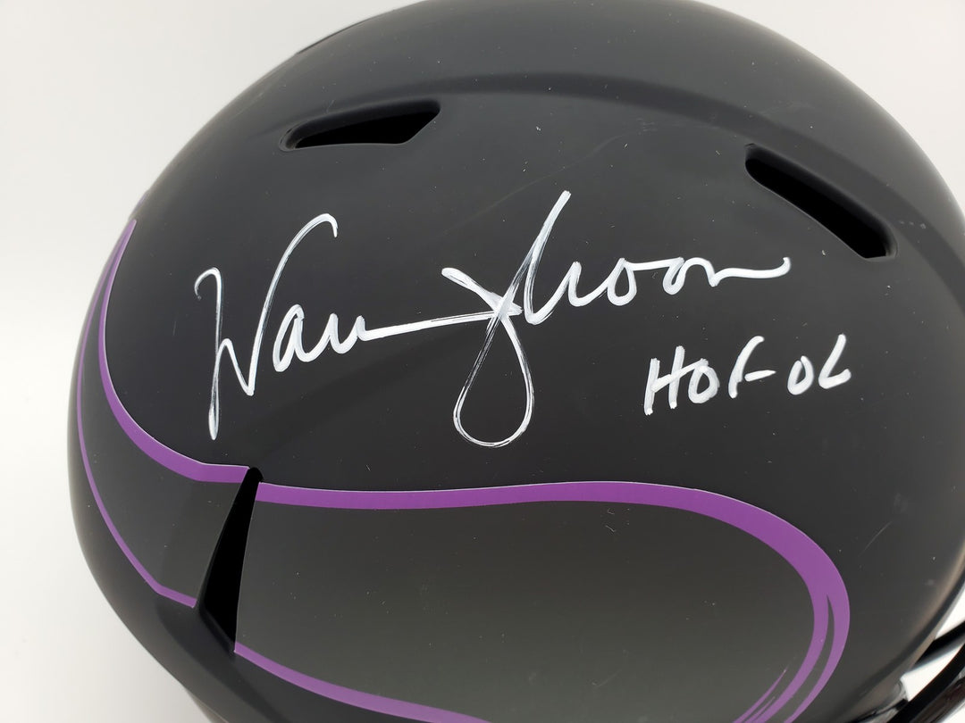 Warren Moon Signed Minnesota Vikings Eclipse Black Full Size Speed Replica