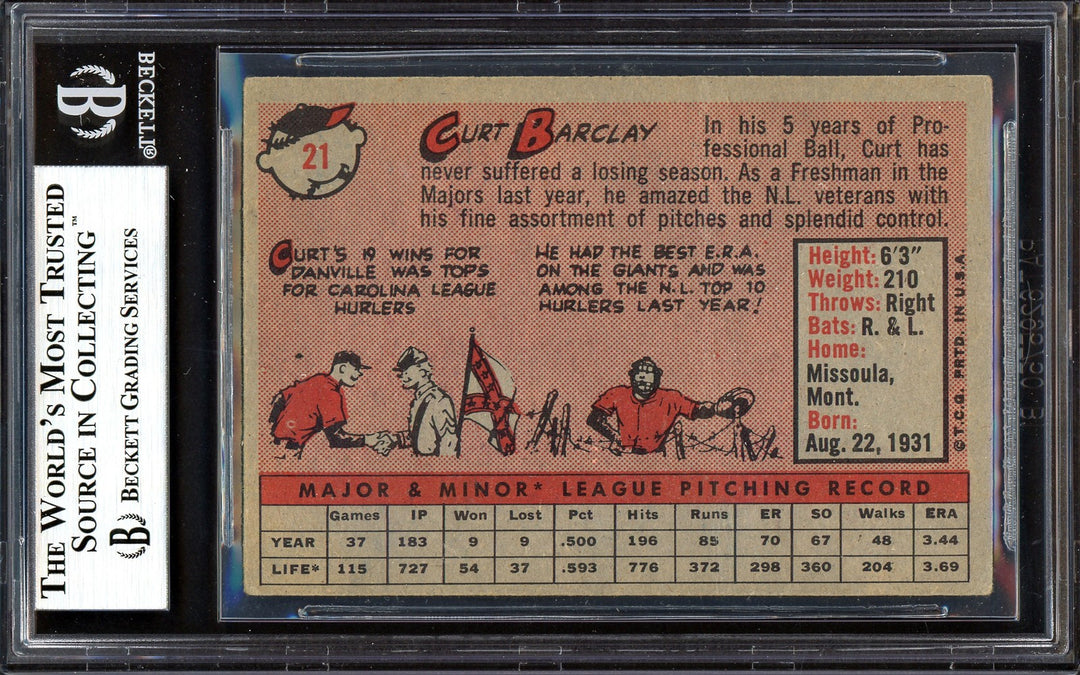 Curt Barclay Signed 1958 Topps Card 21 San Francisco Giants Beckett #13608413