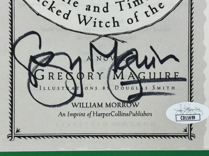 Gregory Maguire Autographed Wicked Book Cover Framed Collage JSA COA Movie Photo