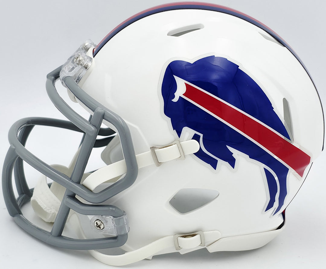 Jim Kelly Signed Bills 2011-20 Throwback White Speed Mini Helmet Beckett Wit