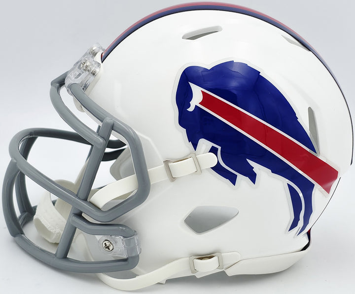 Jim Kelly Signed Bills 2011-20 Throwback White Speed Mini Helmet Beckett Wit