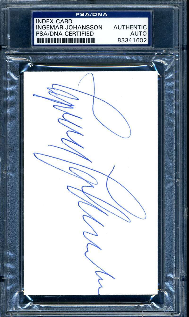 Ingemar Johansson PSA DNA Cert Signed 3x5 Index Card Autograph