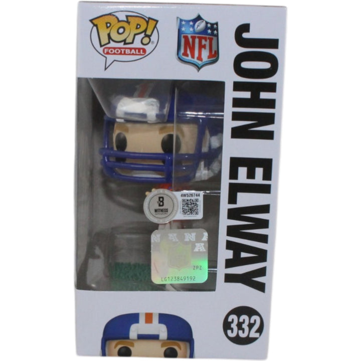 John Elway Autographed Denver Broncos Funko Pop! #332 Beckett Witness 55208