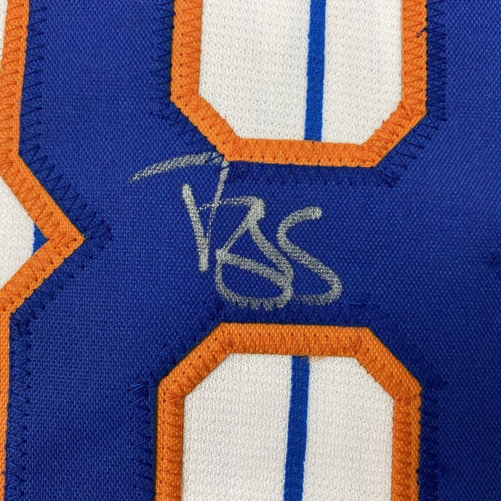 Autographed/Signed DARRYL STRAWBERRY New York Pinstripe Jersey PSA COA