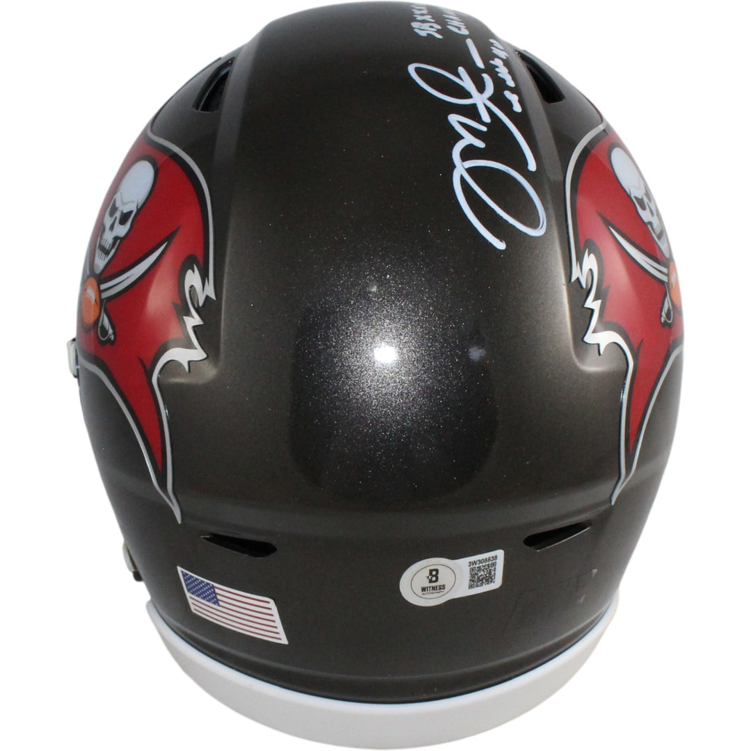 Mike Alstott Signed Tampa Bay Buccaneers Mid-Size Midi Helmet Insc Beckett 54865