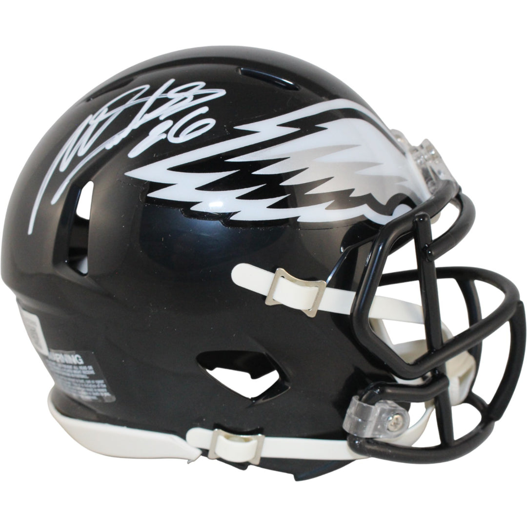 Miles Sanders Autographed Philadelphia Eagles 2022 Alt Mini Helmet Beckett 53667