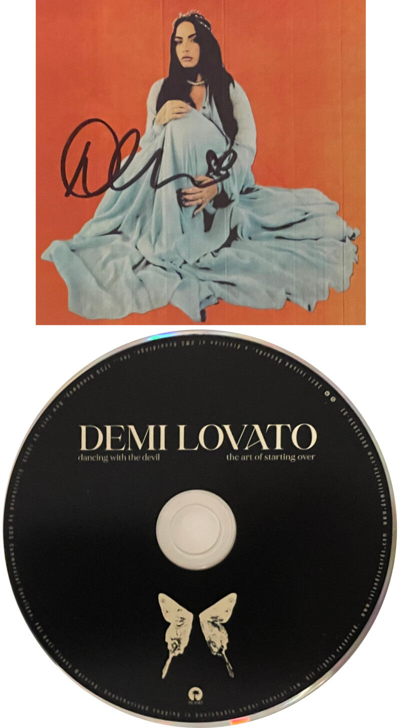 Demi Lovato signed 2021 Dancing With The Devil 4x4 Art Card- Album Cover/CD- JSA