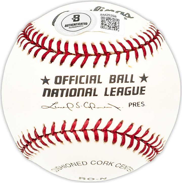 Art Ceccarelli Signed Official NL Baseball Cubs, Orioles Beckett QR