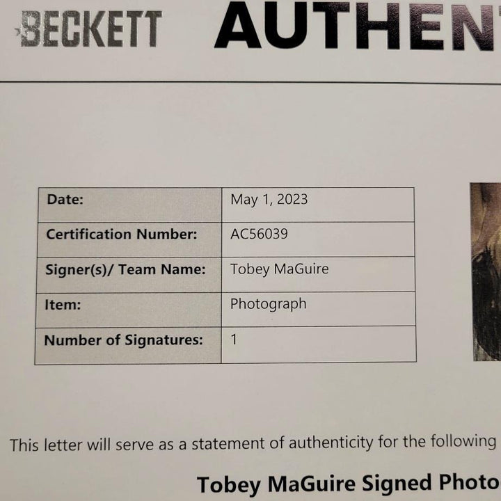 Tobey Maguire signed Spider-Man 11x14 photo #6 autograph Marvel Beckett BAS LOA