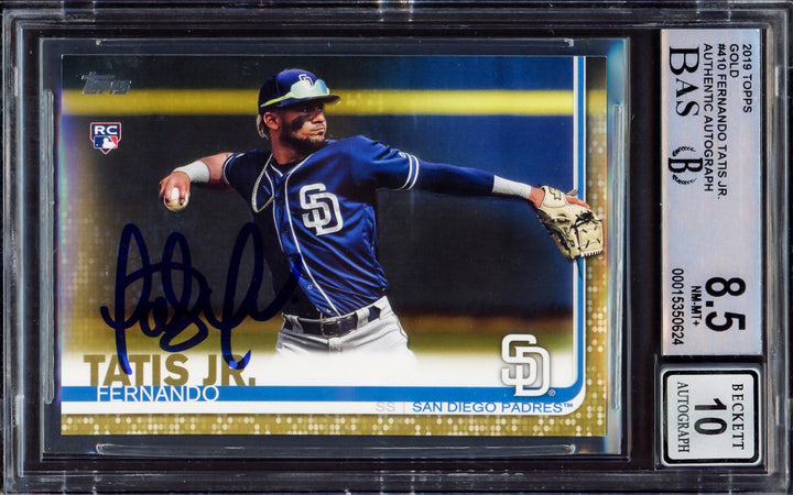 Fernando Tatis Jr. Auto 2019 Topps Gold RC 410 Padres BGS 8.5 Auto GM 10 Beckett