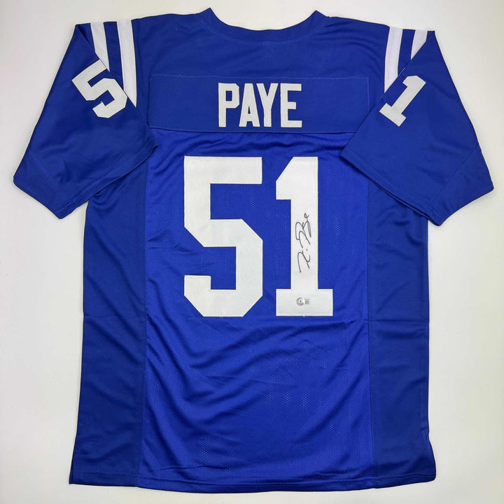 Autographed/Signed Kwity Paye Indianapolis Blue Jersey Beckett BAS COA