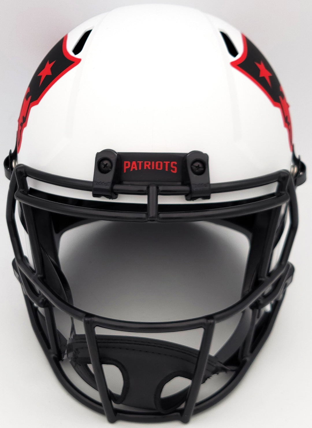 Mac Jones Auto Patriots Lunar Eclipse White Full Size Rep Speed Helmet Beckett