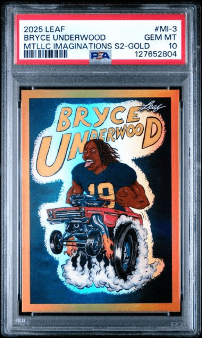 Graded 2025 Leaf Bryce Underwood MI3 Metallic 2 Gold /99 Rookie Card PSA 10