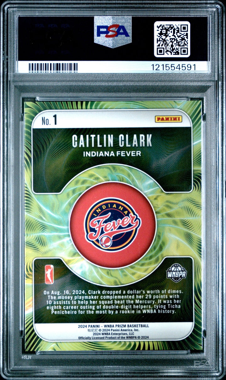 Graded 2024 Panini Prizm Caitlin Clark #1 Fractal Rookie Card PSA 10