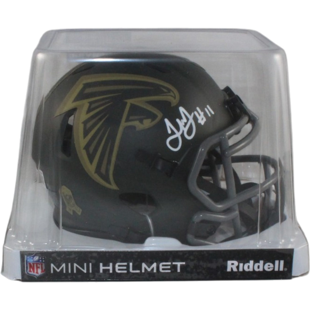 Julio Jones Autographed Atlanta Falcons 25 STS Mini Helmet Beckett Witness 56465
