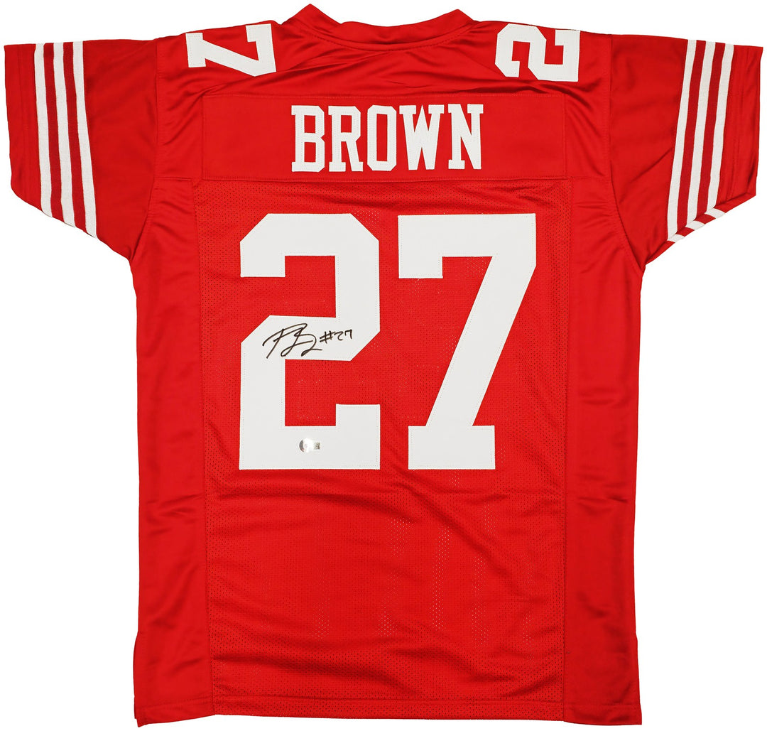 San Francisco 49ers Ji'Ayir Brown Autographed Signed Red Jersey Beckett Witness
