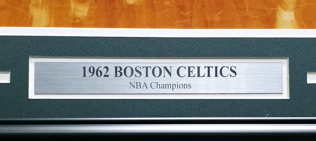1962 Celtics Team Auto Framed 18x24 Photo 11 Sigs Bill Russell, Auerbach Beckett
