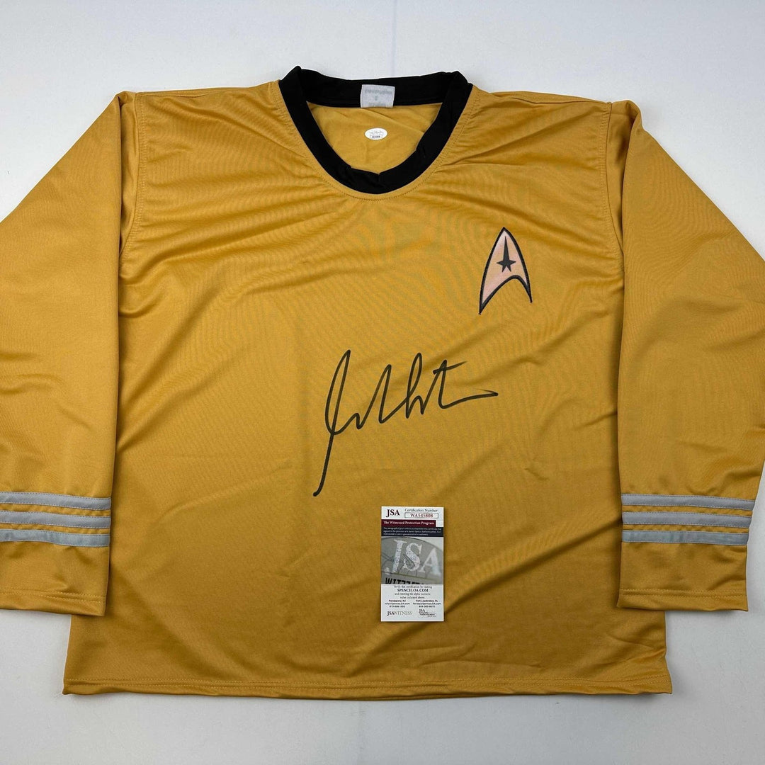 Autographed/Signed William Shatner Star Trek Captain Kirk Shirt JSA COA