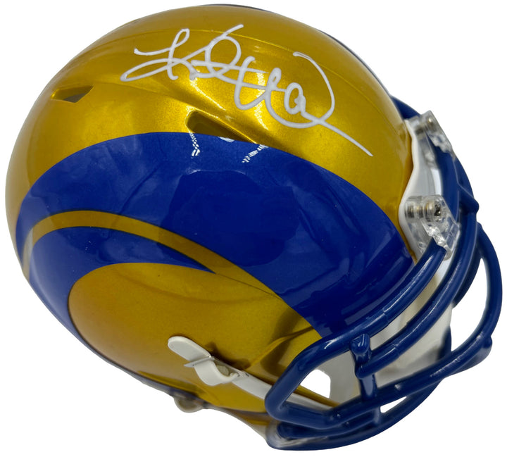 KURT WARNER SIGNED AUTOGRAPHED LOS ANGELES RAMS FLASH MINI FOOTBALL HELMET JSA