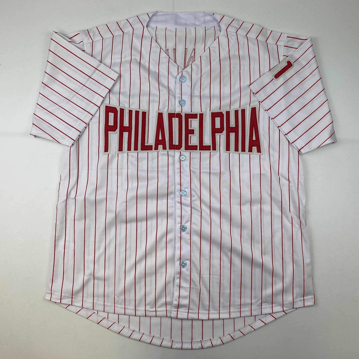 Autographed/Signed Charlie Manuel Philadelphia Pinstripe Jersey PSA/DNA COA