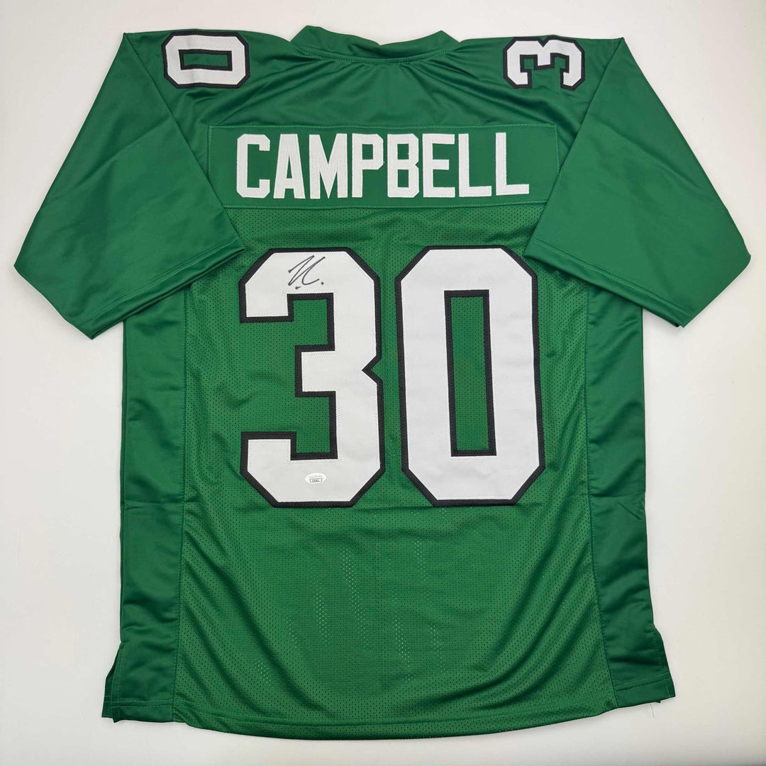 Autographed/Signed Jihaad Campbell Philadelphia Kelly Green Jersey JSA COA