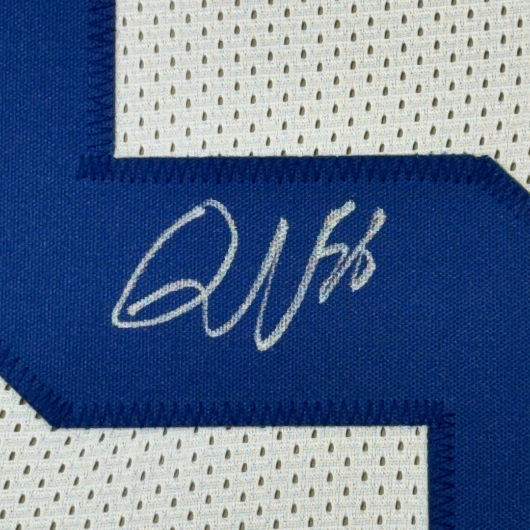 FRAMED Signed QUENTON NELSON 35x39 Indianapolis White Jersey JSA COA