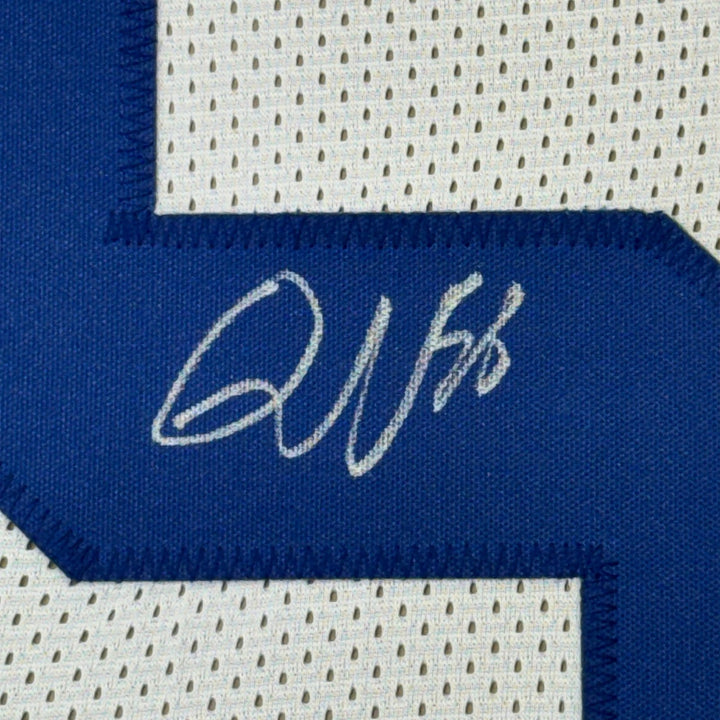 FRAMED Signed QUENTON NELSON 35x39 Indianapolis White Jersey JSA COA