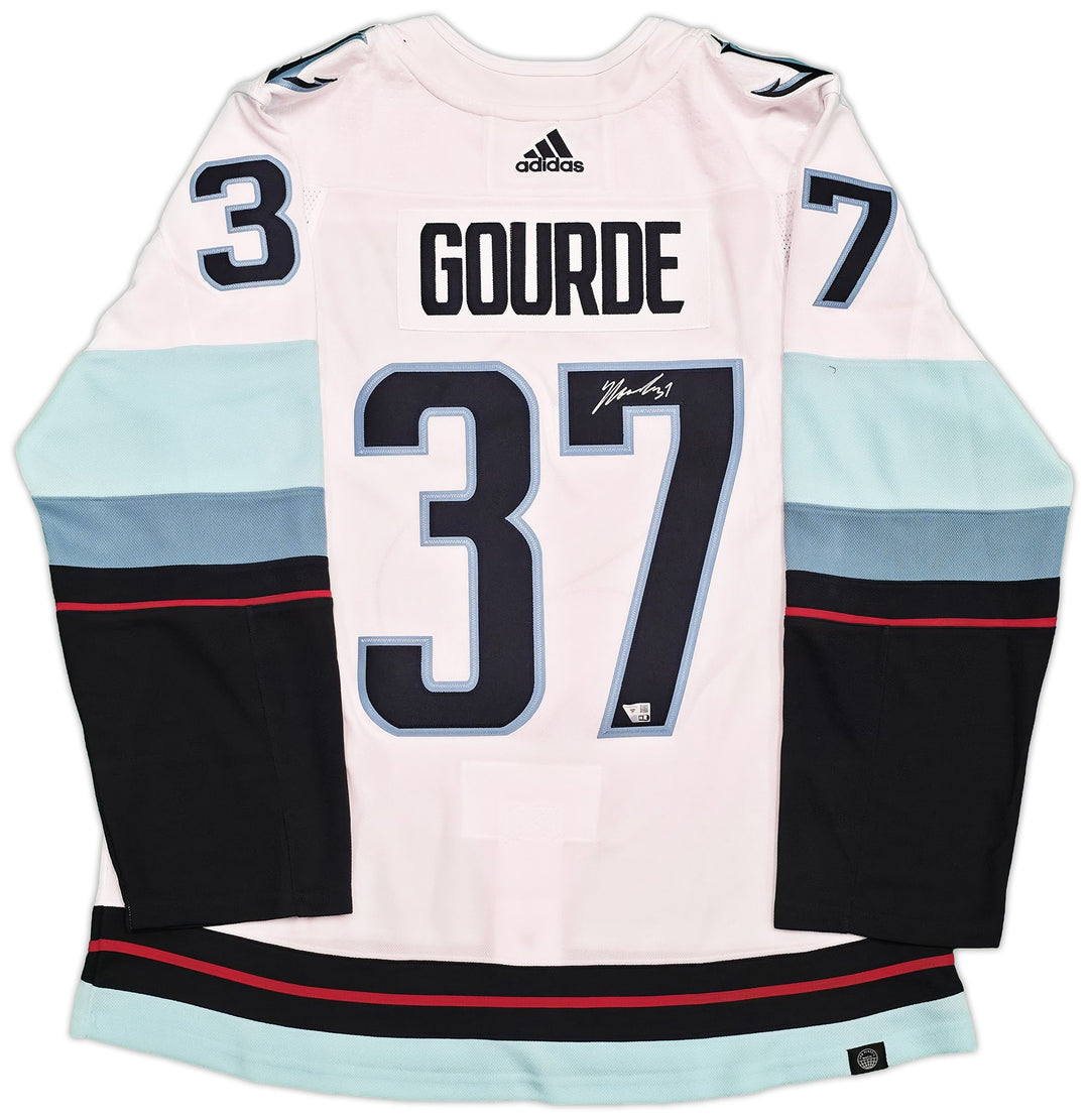 Seattle Kraken Yanni Gourde Auto White Adidas Authentic Jersey Size 54 Fanatics