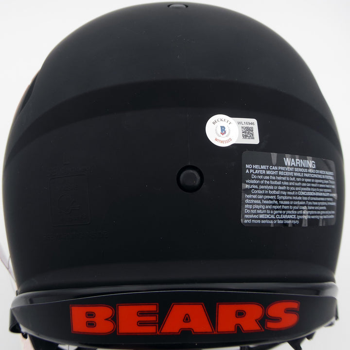 Justin Fields Auto Bears Eclipse Black Full Size Authentic Speed Helmet Beckett
