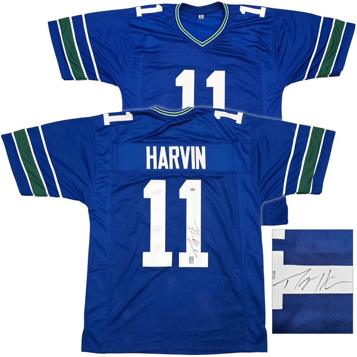 Seattle Seahawks Percy Harvin Autographed Blue Jersey MCS Holo