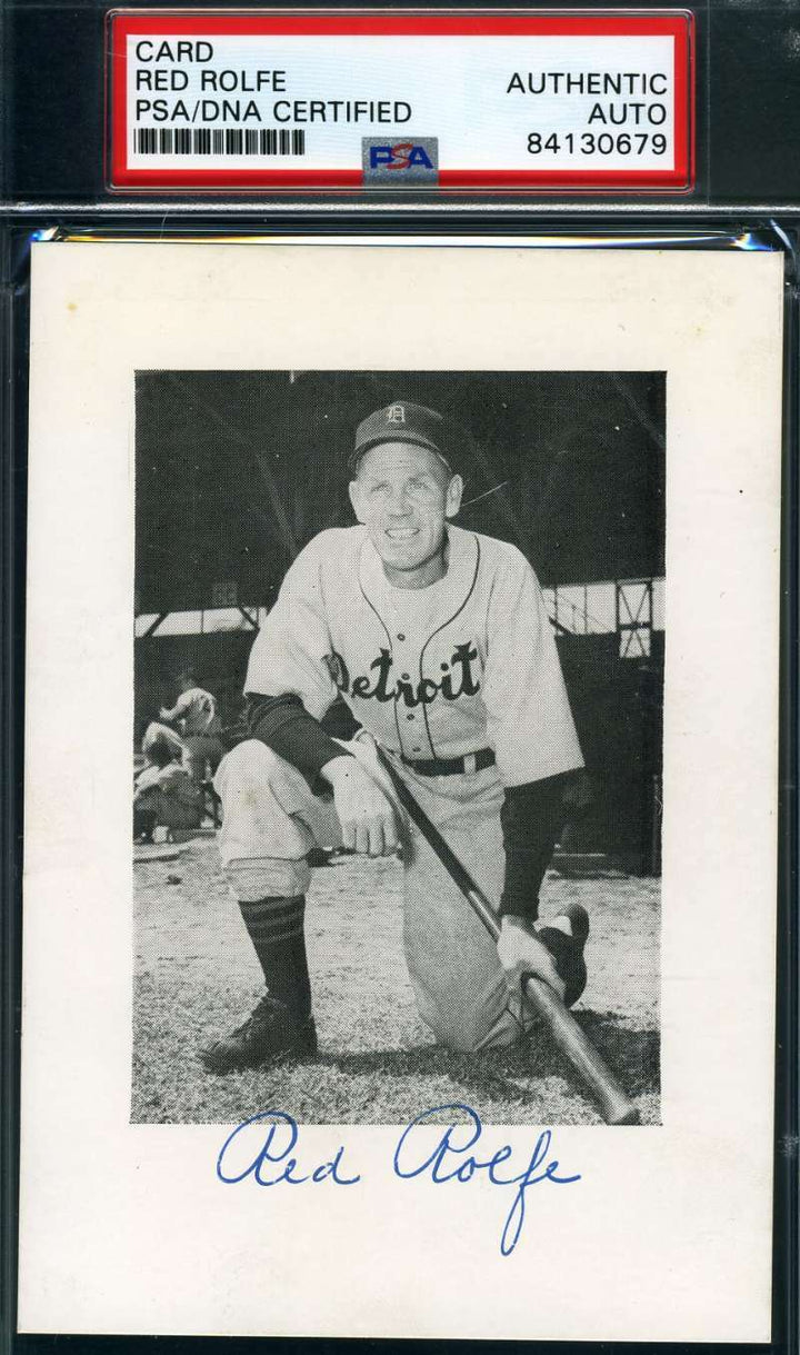 Red Rolfe Psa Dna Autograph  Photo Tigers Authentic Hand Signed