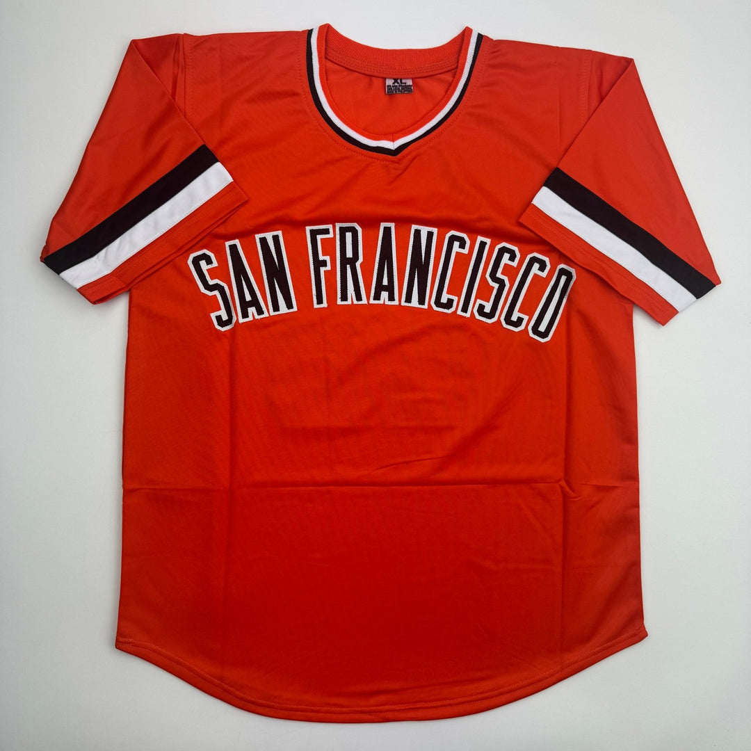 Autographed/Signed John Montefusco San Francisco Orange Baseball Jersey BAS COA
