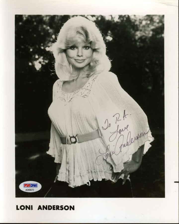 Loni Anderson Wkrp Hand Signed Psa Dna Coa 8x10 Photo Autographed Authentic