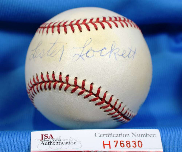 Lester Lockett Signed Jsa Coa American League Oal Baseball Authentic Autographe