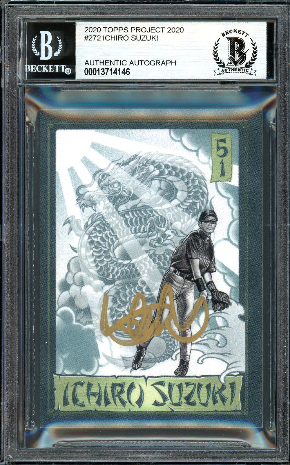 Ichiro Suzuki Auto Topps Project 2020 Mister Cartoon Card 272 Mariners /10 BAS