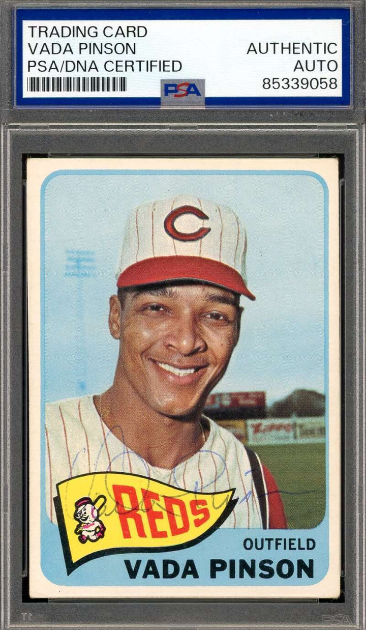 Vada Pinson PSA DNA Vintage Signed 1965 Topps Autograph