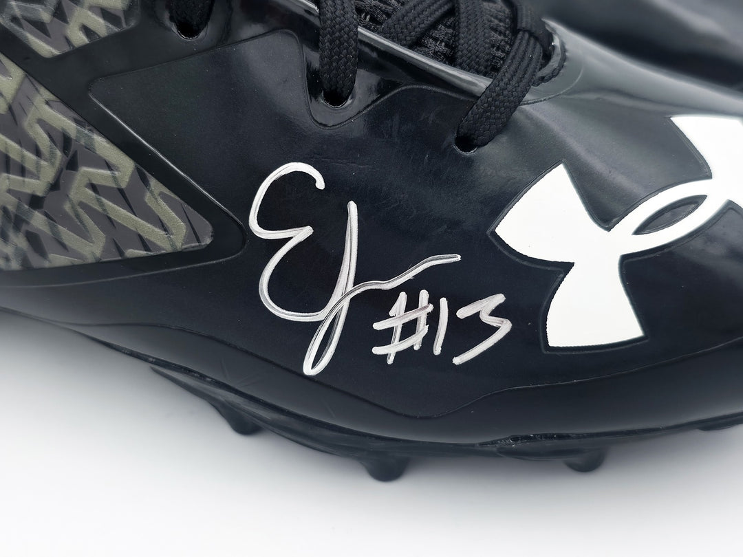 Ernest Jones IV Auto Pair of Black Under Armour Cleats Seahawks Size 10.5