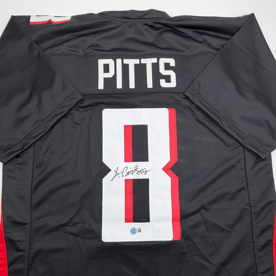 Autographed/Signed Kyle Pitts Atlanta Black Football Jersey Beckett BAS COA