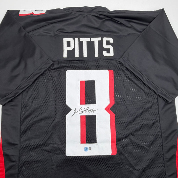 Autographed/Signed Kyle Pitts Atlanta Black Football Jersey Beckett BAS COA
