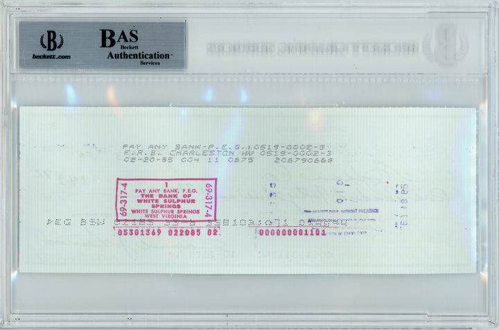 Sam Snead PGA/Golf 3x8 Bank Check Signed In Black Beckett BAS #0010734619