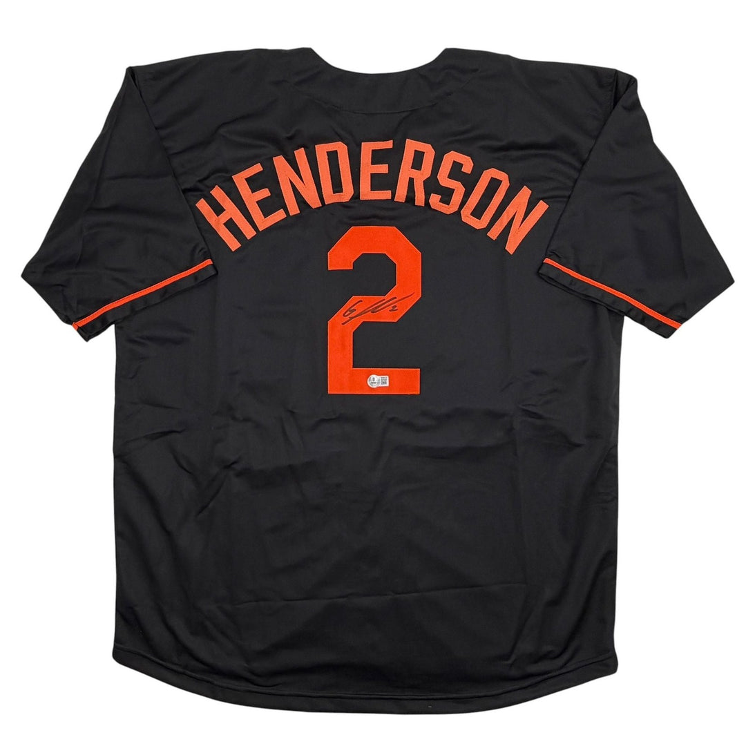 Autographed/Signed Gunnar Henderson Baltimore Black Jersey Beckett BAS COA