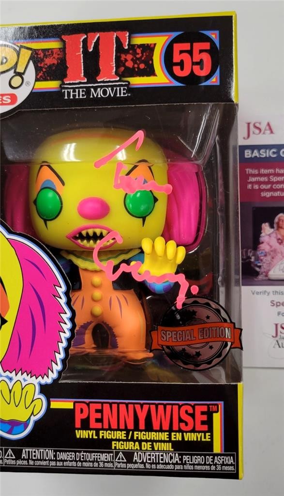 Tim Curry signed Pennywise IT Blacklight Funko Pop! 55 autograph ~ JSA