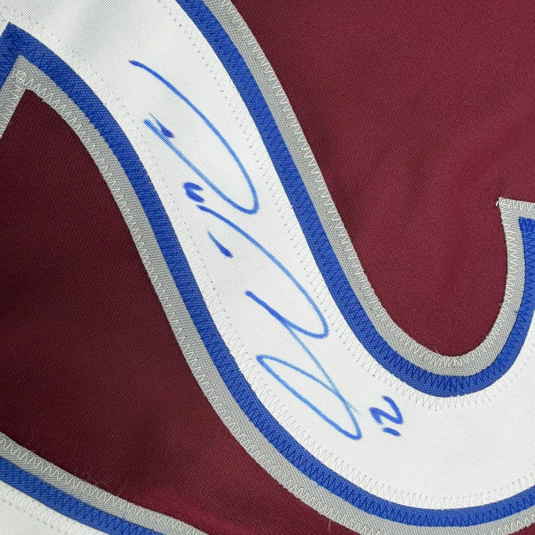 Autographed/Signed Peter Forsberg Colorado Maroon Hockey Jersey JSA COA