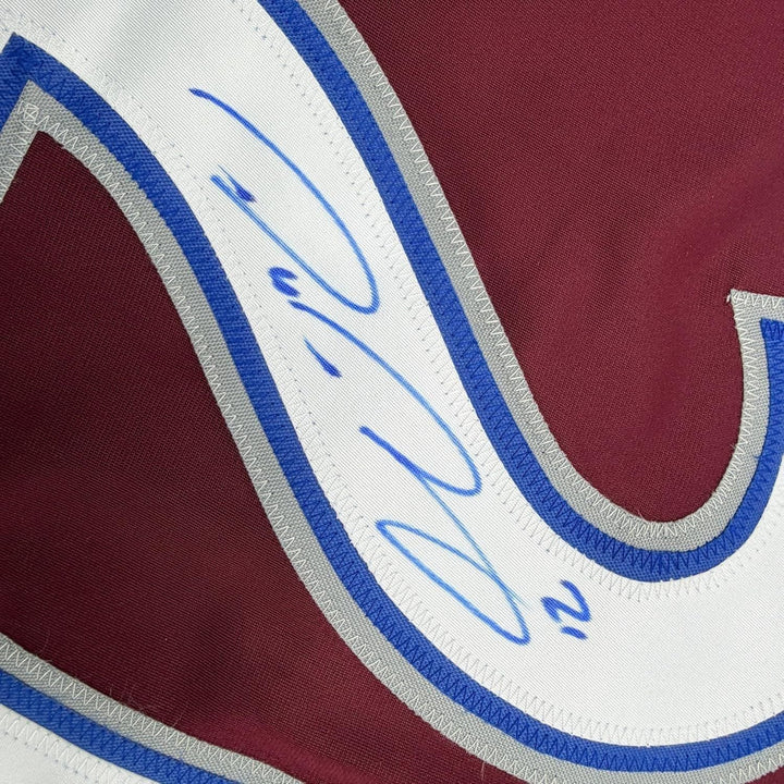 Autographed/Signed Peter Forsberg Colorado Maroon Hockey Jersey JSA COA