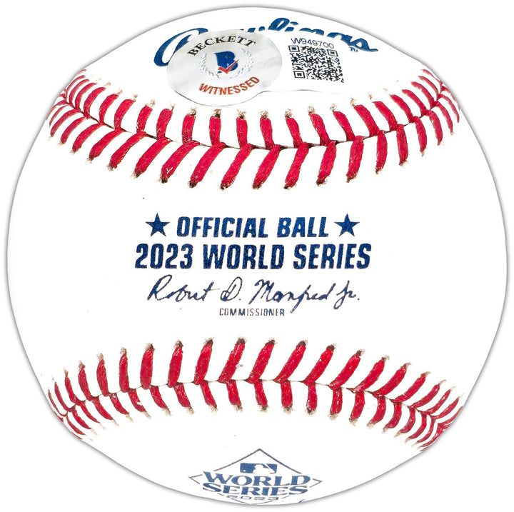 Josh Jung Texas Rangers Signed 2023 World Series Baseball 23 WS Champs BAS