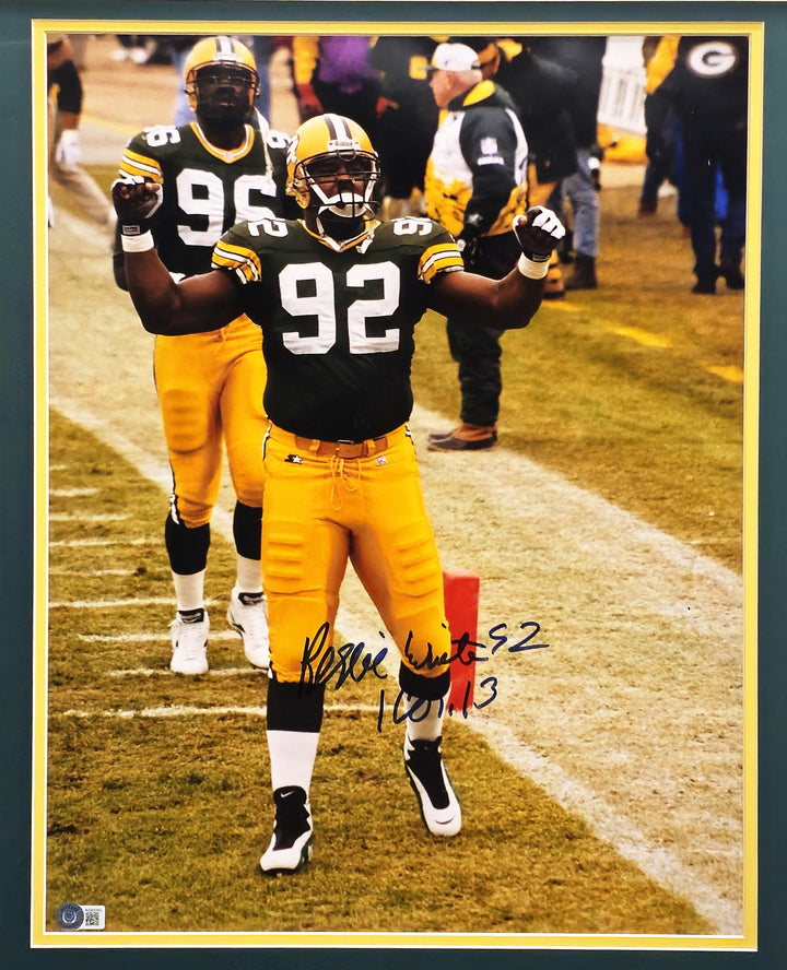 Reggie White Signed Framed 16x20 Photo Green Bay Packers Beckett #AD43563