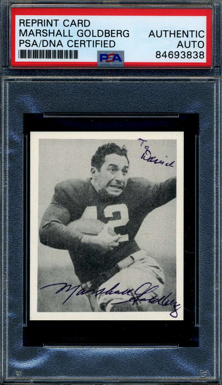 Marshall Goldberg PSA DNA Signed 1948 Bowman Reprint Rookie Autograph