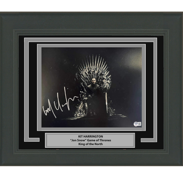 Framed Autographed/Signed Kit Harrington Jon Snow 11x14 Photo Beckett BAS COA #1