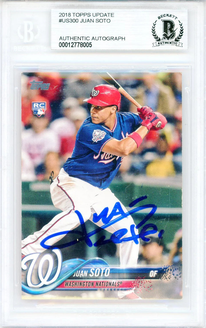 Juan Soto Autographed 2018 Topps Update Rookie Card #US300 (BGS Auto)