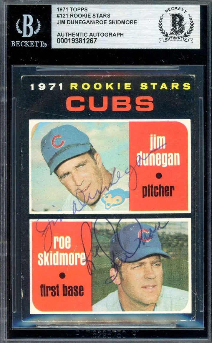 Jim Dunegan Roe Skidmore Beckett BAS Signed 1971 Topps Rookie Stars Autograph